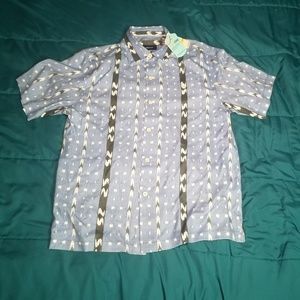 Tommy Bahama blue button up short sleeve nwt